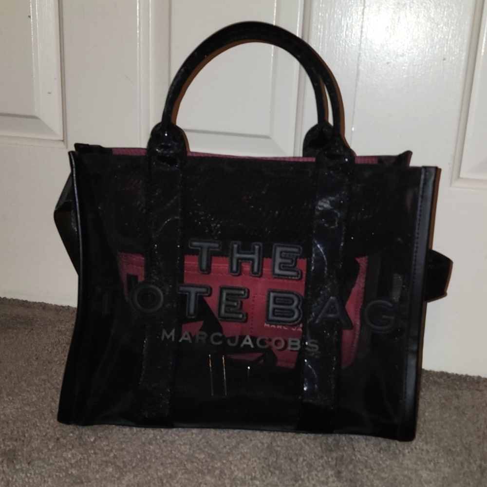 Marc Jacobs The Tote Bag Mesh Black Pink Crossbody